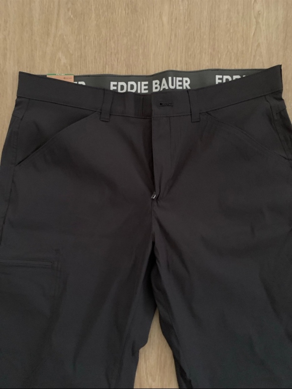 Eddie Bauer Black Straight-Leg Rainer Tech Pants
